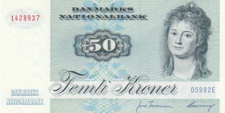 Danemark 50 Kroner, Mme Ryberg - Poisson  - 1998 - Série D5