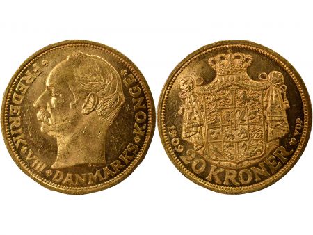 Danemark Frédéric VIII - 20 Kroner Or - 1909 Copenhague