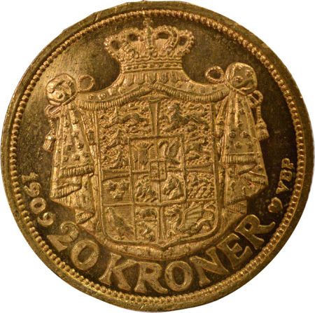 Danemark Frédéric VIII - 20 Kroner Or - 1909 Copenhague