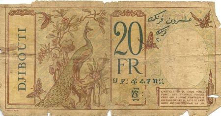 Djibouti 20 Francs Au paon