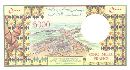 Djibouti 5000 Francs Berger, forêt - Port - 1979