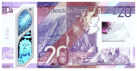 Ecosse 20 Pounds Robert The Bruce - Clydesdale Bank - Polymer 2019 (2020) - Neuf