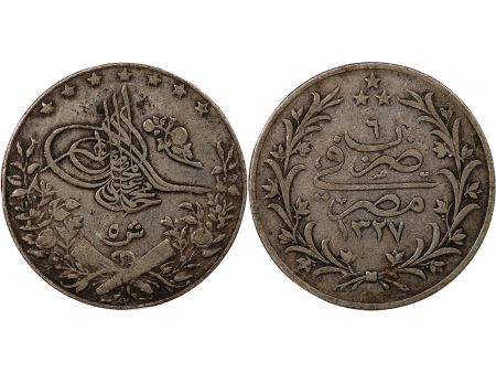 Egypte EGYPTE  MUHAMMAD V - 5 QIRSH ARGENT 1327 (1913)