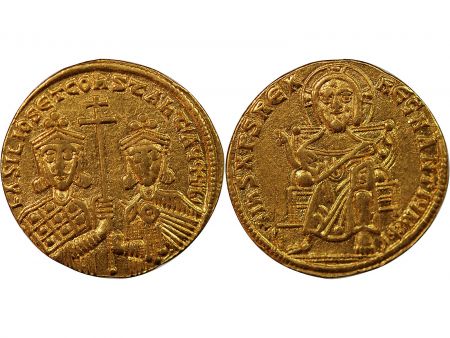 Empire Byzantin BASILE I, CONSTANTIN  - SOLIDUS OR 868 / 879 CONSTANTINOPLE