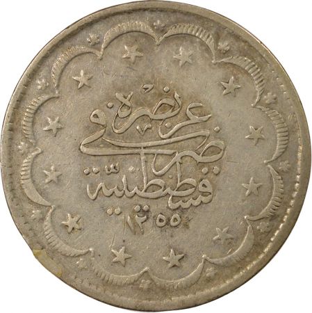 Empire Ottoman Abdülmecid I - 20 Kurush Argent - 1255 / 7 Constantinople