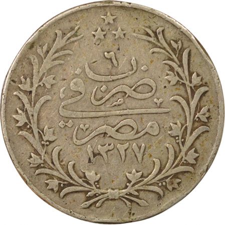 Empire Ottoman Egypte, Mehmed V - 10 Qirsh Argent - 1324 AH / RY 6 H Heaton