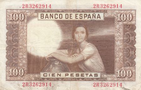 Espagne 100 Pesetas - J.R. de Torres - 07-04-1953 - Série 2R