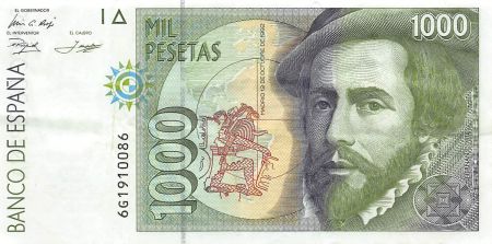 Espagne 1000 Pesetas - Espagne - Cortés - 1992