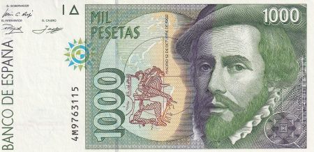 Espagne 1000 Pesetas - Hernan Cortes - 1992 - Série 4M - P.163