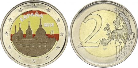 Espagne 2 Euros - Escurial - Colorisée - 2013