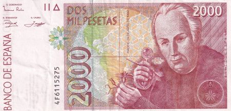 Espagne 2000 Pesetas - José C. Mutis - 1992 - Série 4F - P.164