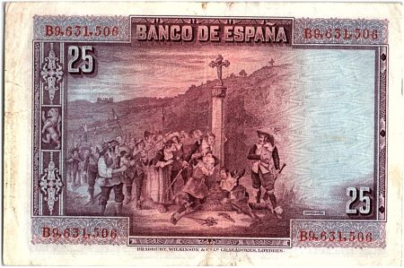 Espagne 25 Pesetas P. Calderon de la Barca - 1928 - Série B - TTB - P.74