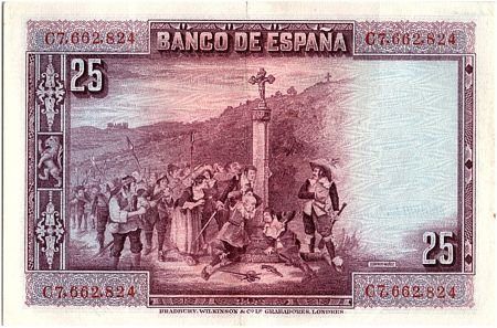 Espagne 25 Pesetas P. Calderon de la Barca - 1928 - Série C - TTB - P.74