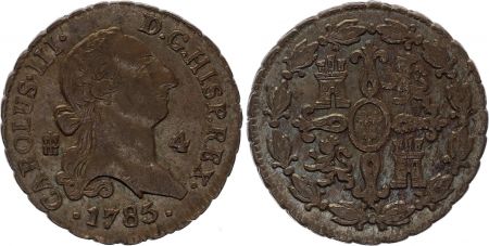 Espagne 4 Maravedis Charles III - 1785 - Ségovie - KM.407