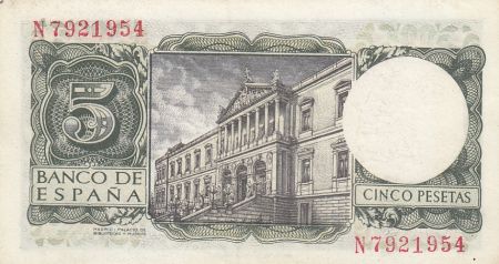 Espagne 5 Pesetas - Alfonse X - Musée Madrid - 1954