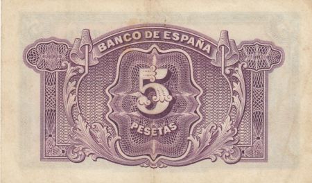 Espagne 5 Pesetas - Femme - Séries variées - 1935