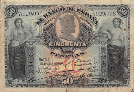 Espagne 50 Pesetas - 1907