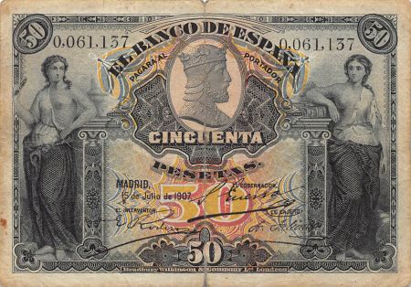 Espagne 50 Pesetas - 1907