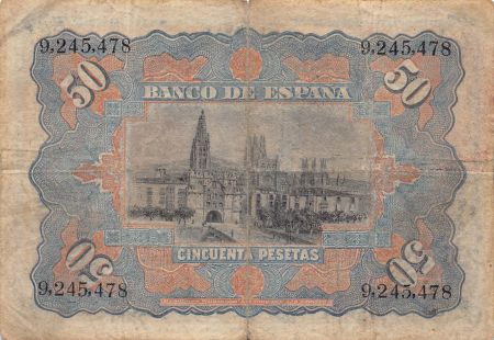 Espagne 50 Pesetas - 1907