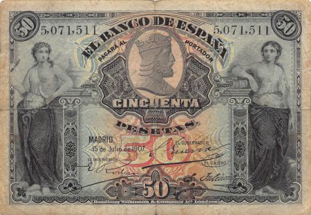 Espagne 50 Pesetas - 1907