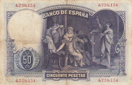 Espagne 50 Pesetas - 1931 - E. Rosales - Sans série