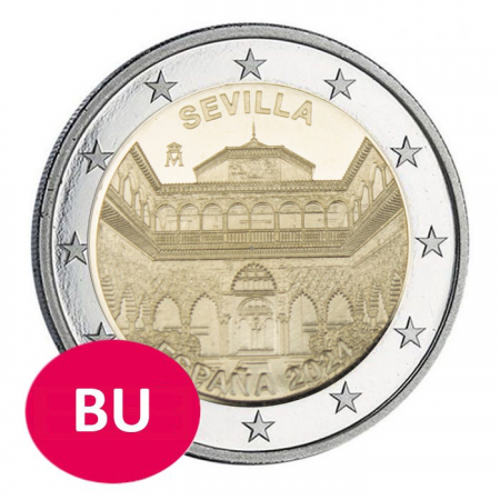 Espagne Alcazar de Séville - 2 Euros BU Commémo. 2024 (issu de coffret)