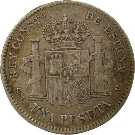 Espagne Alphonse XIII - 1 Peseta Argent, 4e Portrait - 1903 Madrid