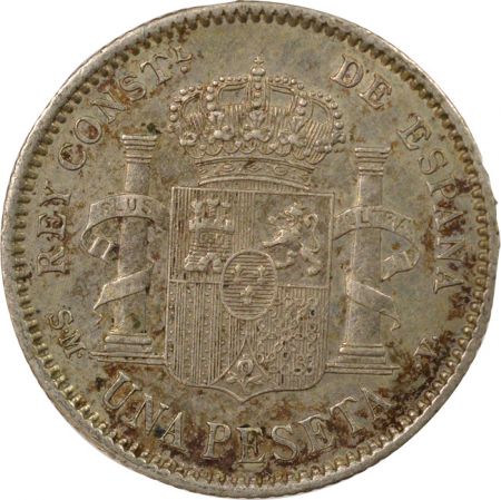 Espagne Alphonse XIII - 1 Peseta Argent, 4e Portrait - 1904 Madrid