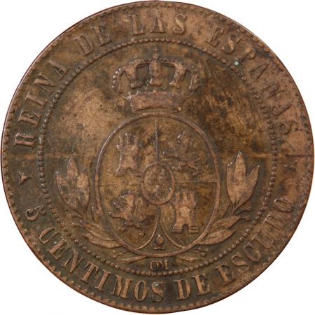 Espagne ESPAGNE  ISABELLE II - 5 CENTIMOS 1867 OM