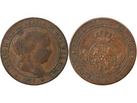 Espagne ESPAGNE, ISABELLE II - 5 CENTIMOS 1868 OM BARCELONE