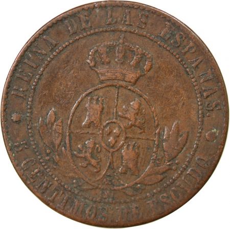 Espagne ESPAGNE, ISABELLE II - 5 CENTIMOS 1868 OM BARCELONE