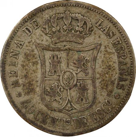 Espagne Isabelle II - 40 Centimos Argent - 1867 Madrid