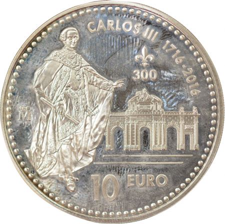 Espagne Philippe VI - 10 Euros Argent, Charles III - 2016 Madrid