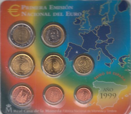 Espagne Série Espagne 1999 -  Serie de 8 pièces Euro