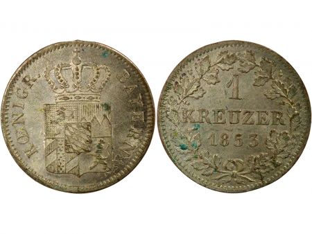 Etats Allemands (Bavière) Louis I - Kreuzer - 1853 Munich