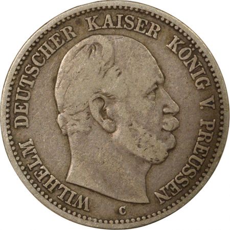 Etats Allemands (Prusse) Allemagne, Prusse, Guillaume I - 2 Mark Argent - 1876 C Francfort