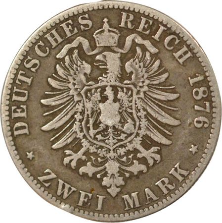 Etats Allemands (Prusse) Guillaume I - 2 Mark Argent - 1876 B Hanovre