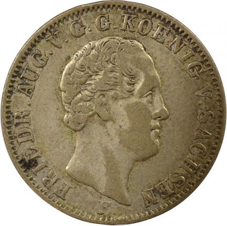 Etats Allemands (Saxe) Frédéric-Auguste II - 1/6 Thaler Argent - 1846 F Stuttgart