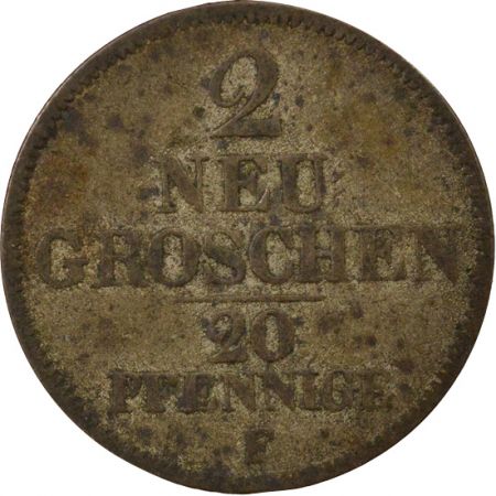 Etats Allemands (Saxe) Roy. de Saxe, Frédéric-Auguste II - 2 Groschen - 1848 F Dresde