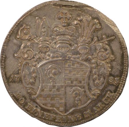 Etats Allemands Evêché d\'Eichstatt, Johann Anton III - 1/2 Thaler Argent - 1783 Munich