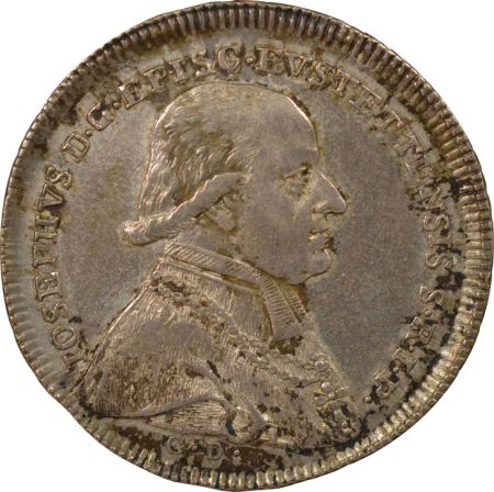 Etats Allemands Evêché d\'Eichstatt, Joseph de Stubenberg - 1/2 Thaler Argent - 1792 Munich