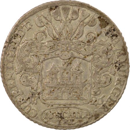 Etats Allemands Ville libre de Hambourg, Charles VI - 16 Schilling Argent - 1726