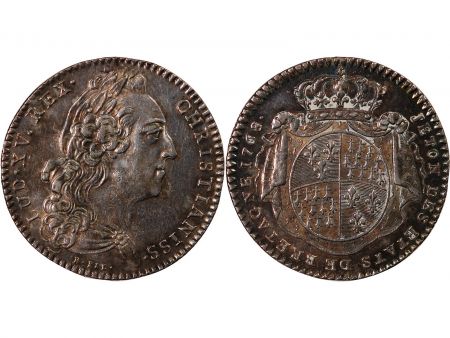 ETATS DE BRETAGNE  LOUIS XV  JETON ARGENT 1768 RENNES