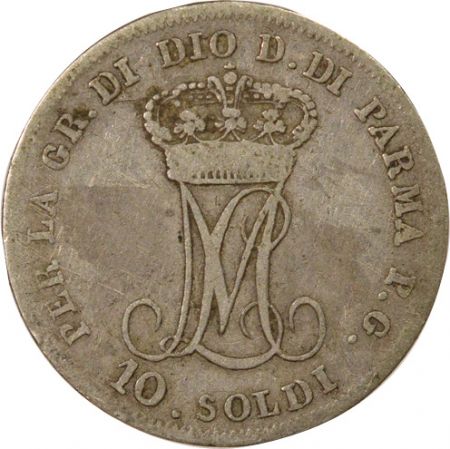 Etats Italiens Parme et Plaisance, Marie Louise - 10 Soldi Argent - 1815 Parme