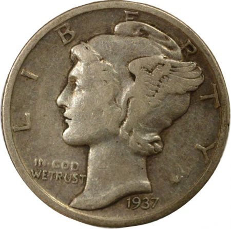 Etats Unis d\'Amérique Dime Argent, Mercury - 1937 Philadelphie