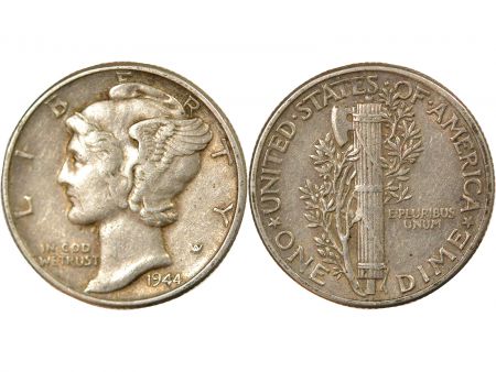 Etats Unis d\'Amérique Dime Argent, Mercury - 1944 Philadelphie