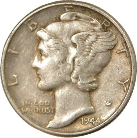 Etats Unis d\'Amérique Dime Argent, Mercury - 1944 Philadelphie