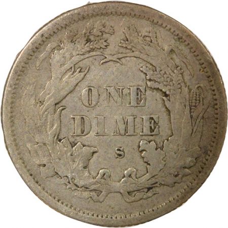 Etats Unis d\'Amérique Etats-Unis - 10 Cents Argent, Seated Liberty Dime - 1875 S San Francisco