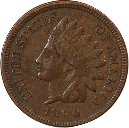 Etats Unis d\'Amérique USA - 1 CENT Indian Head\  1890 PHILADELPHIE\ 