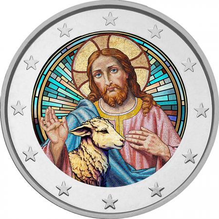 Europe 2 Euros couleur - Jésus, l\'agneau de Dieu